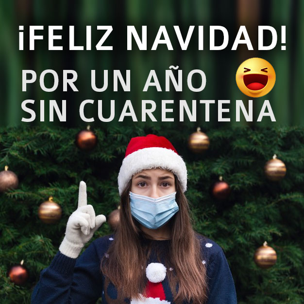 Feliz navidad en cuarentena 2022 barbijo mascarilla cubrebocas coronavirus covid-19
