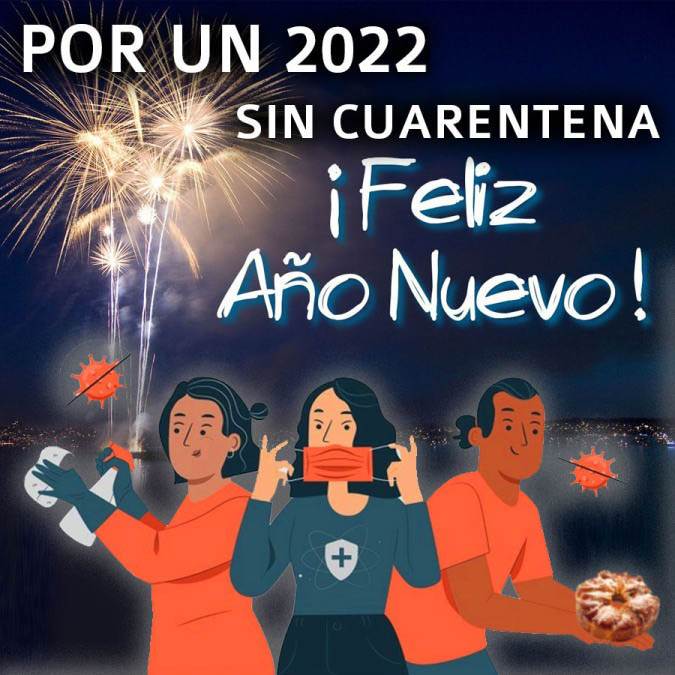 Imágenes feliz año nuevo 2022 por un año sin cuarentena coronavirus covid-19 Tarjetas para compartir por whatsapp Felices Fiestas