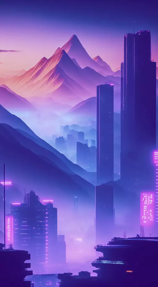 ciudad estetica violeta amanecer morado atardecer fondo 2 Imagen