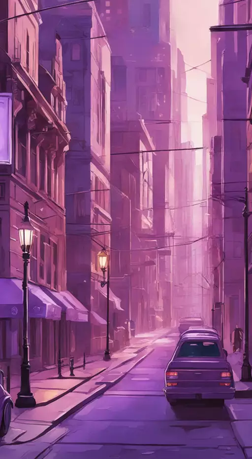 ciudad estetica violeta morado amanecer atardecer fondo Imagen