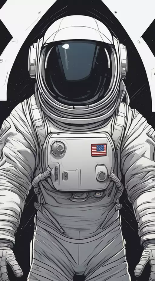 dibujos animados vector astronauta diseno simple lineas sin cara arte lineal fondo Imagen
