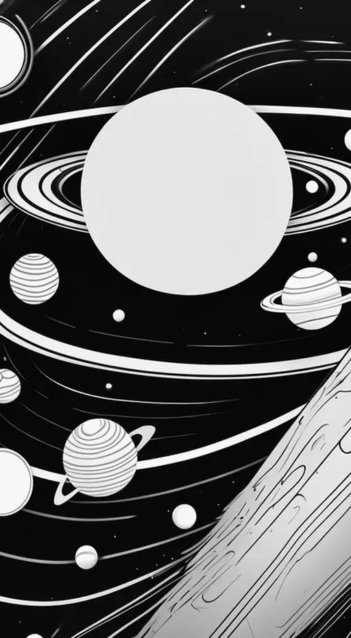 fondo negro dibujos vector planetas y estrellas diseno simple 2 fondo Imagen
