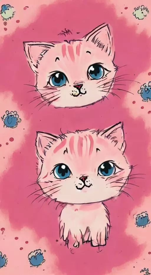 gatitos gatos ilustraciones repiten dibujos patrones 0 fondo 1 Imagen