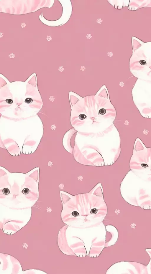 gatitos gatos ilustraciones repiten dibujos patrones 0 fondo 3 Imagen