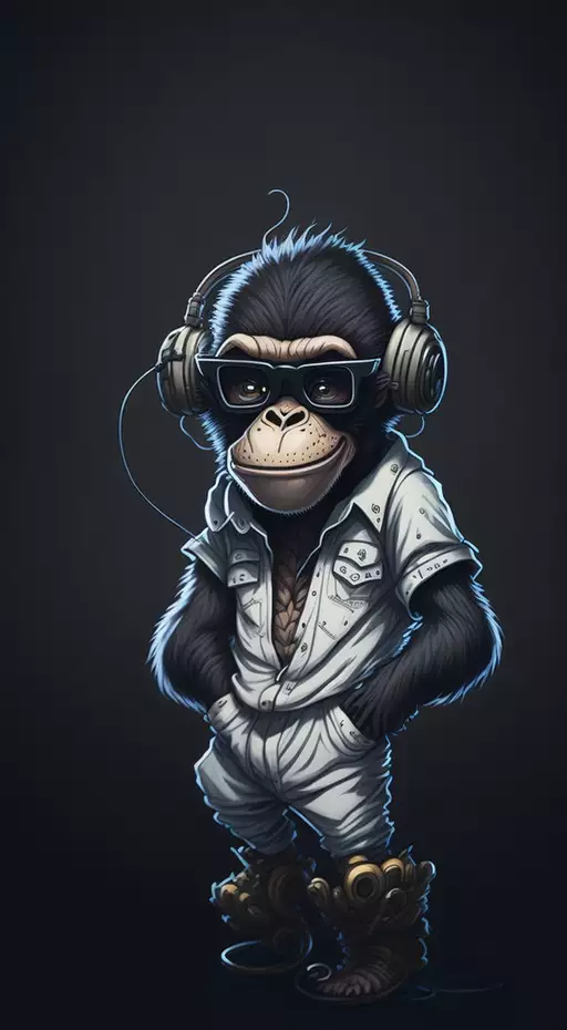 gorila mono retrato oscuro comic dibujos animados mo con hea 0 fondo 2 Imagen
